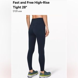 Lululemon Fast and Free High Rise Tight 28”